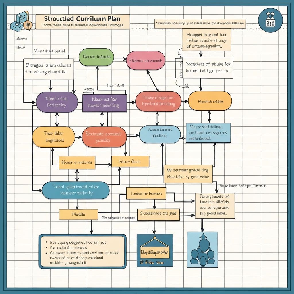 Структурированный план программы с модулями на доске